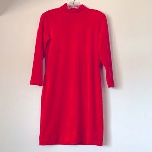 Sanctuary 3/4 velvet dress red orange